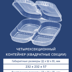 ЧЕТЫРЕХСЕКЦИОННЫЙ КОНТЕЙНЕР (КВАДРАТНЫЕ СЕКЦИИ) 1154
