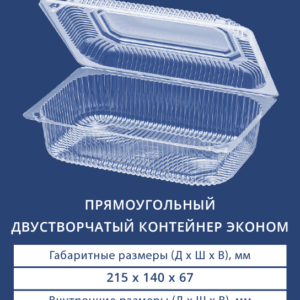 ПРЯМОУГОЛЬНЫЙ ДВУСТВОРЧАТЫЙ КОНТЕЙНЕР ЭКОНОМ 1221 ЭКО