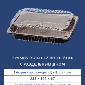 ПРЯМОУГОЛЬНЫЙ КОНТЕЙНЕР С РАЗДЕЛЬНЫМ ДНОМ 1522/1540