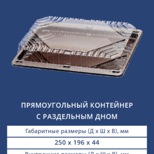ПРЯМОУГОЛЬНЫЙ КОНТЕЙНЕР С РАЗДЕЛЬНЫМ ДНОМ 1532/1530