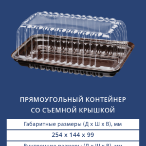 ПРЯМОУГОЛЬНЫЙ КОНТЕЙНЕР СО СЪЕМНОЙ КРЫШКОЙ 3511/3510